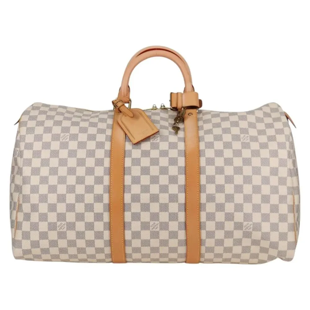 LOUIS VUITTON Damier Azur Keepall 50 Boston Bag N41430